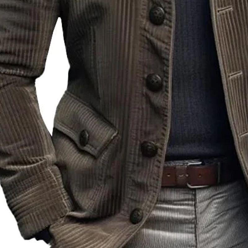 Retro staande kraag blazer van corduroy 7G3K1L9B2