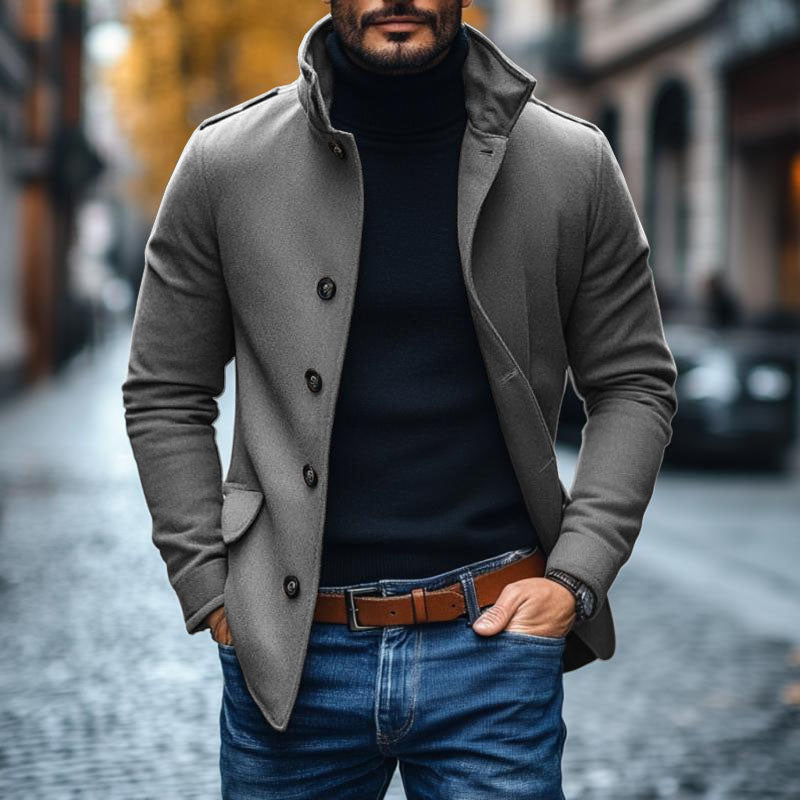 Heren Slimfit Jas met Revers in Wolmix 8472BJK3