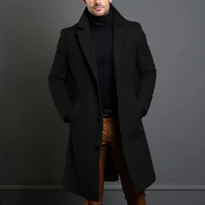 Elegante Lange Winterjas voor Heren van Merino Wol 7G2K9B