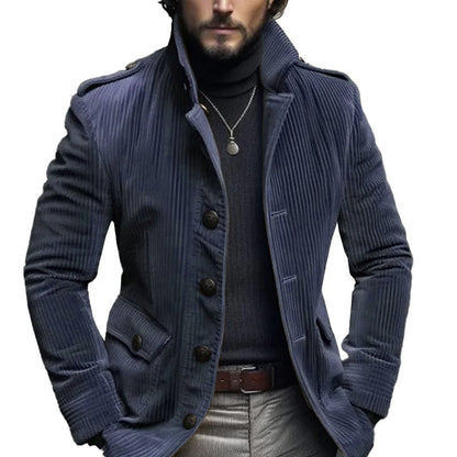 Retro staande kraag blazer van corduroy 7G3K1L9B2