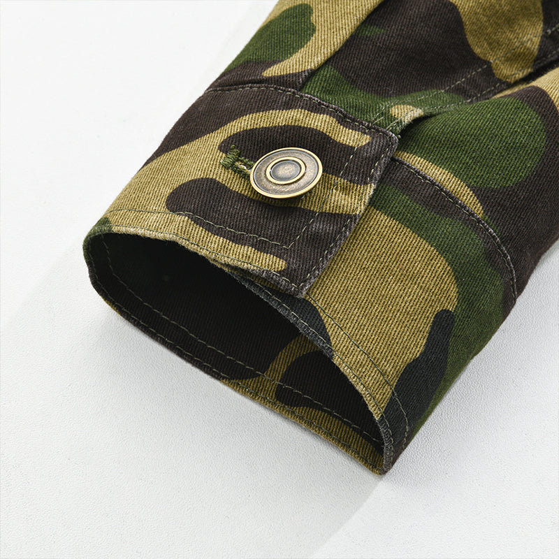 Heren Camouflage Canvas Retro Jas 9F3K8L2M1