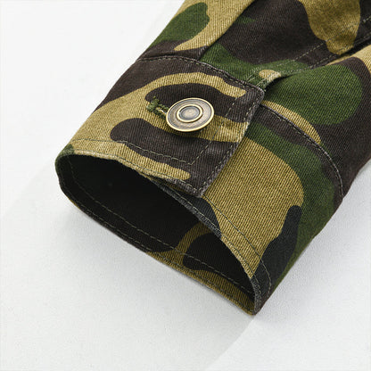 Heren Camouflage Canvas Retro Jas 9F3K8L2M1