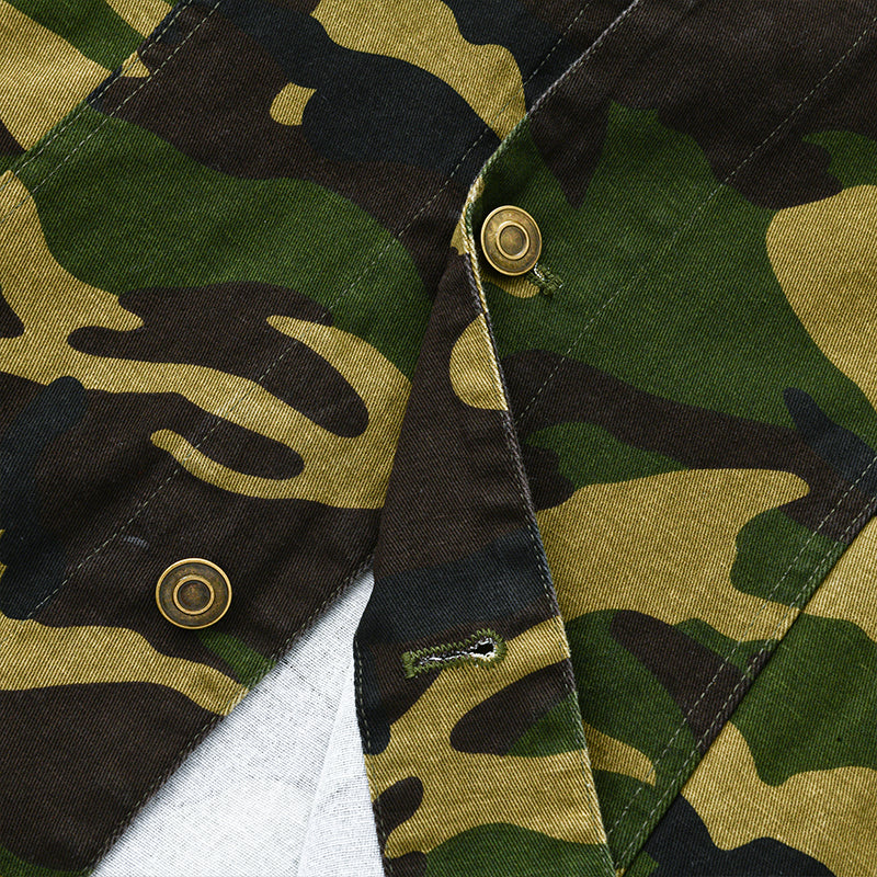 Heren Camouflage Canvas Retro Jas 9F3K8L2M1