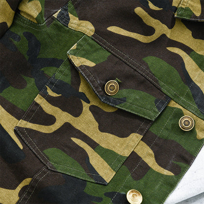 Heren Camouflage Canvas Retro Jas 9F3K8L2M1