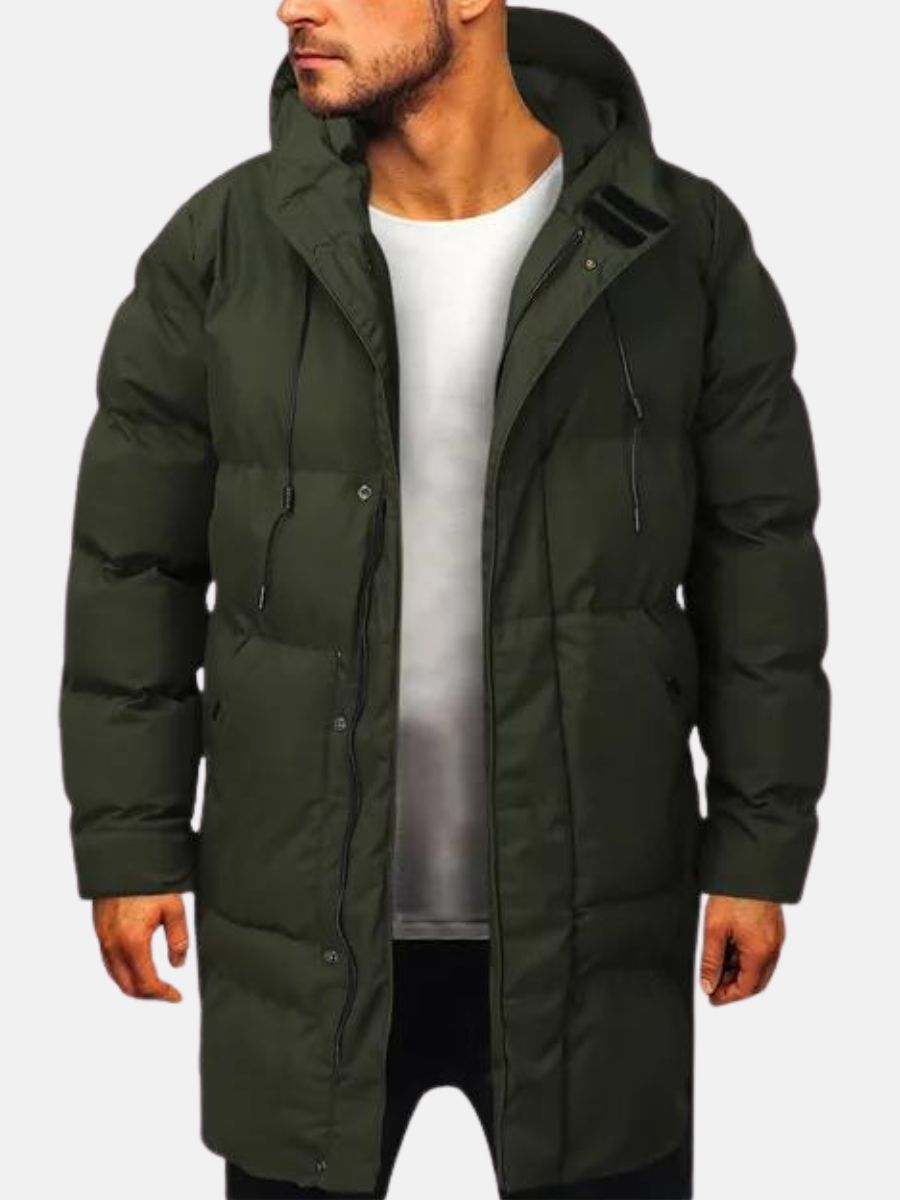 Heren Lange Waterdichte Winterjas met Capuchon 3F8K1M2N