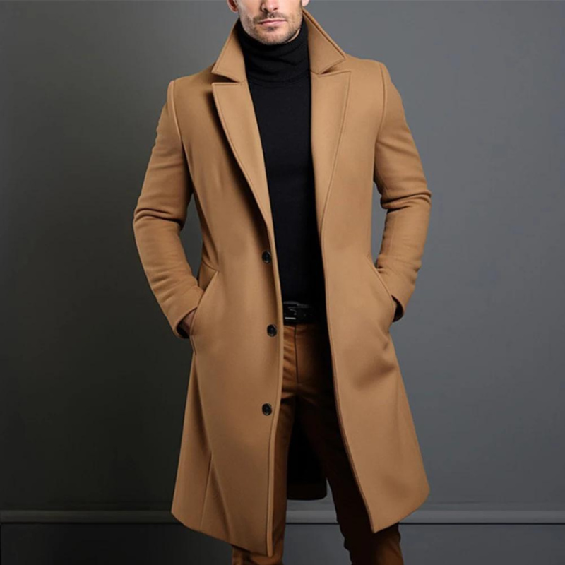 Elegante Lange Winterjas voor Heren van Merino Wol 7G2K9B
