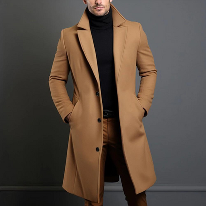 Elegante Lange Winterjas voor Heren van Merino Wol 7G2K9B