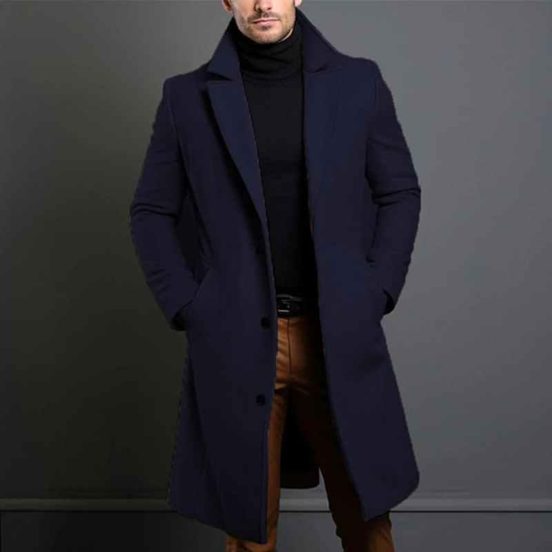 Elegante Lange Winterjas voor Heren van Merino Wol 7G2K9B