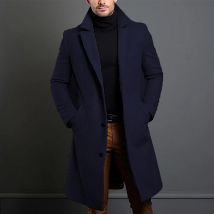 Elegante Lange Winterjas voor Heren van Merino Wol 7G2K9B