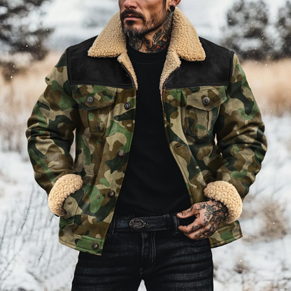 Heren Camo Suède Fleece Jas 9B3K8L2D1