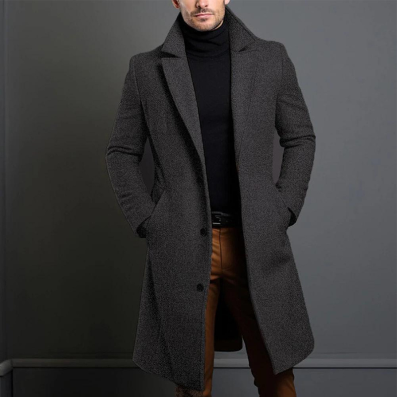 Elegante Lange Winterjas voor Heren van Merino Wol 7G2K9B