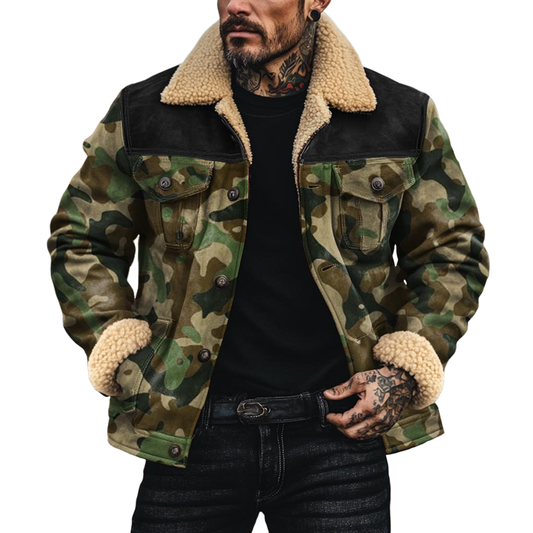 Heren Camo Suède Fleece Jas 9B3K8L2D1