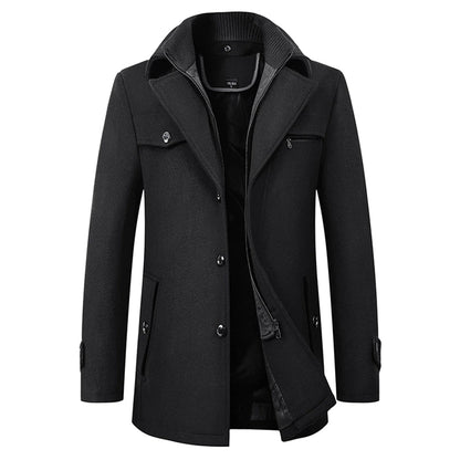 Heren Lange Winterjas van Merino Wol 4D2F8G1K