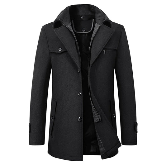Heren Lange Winterjas van Merino Wol 4D2F8G1K