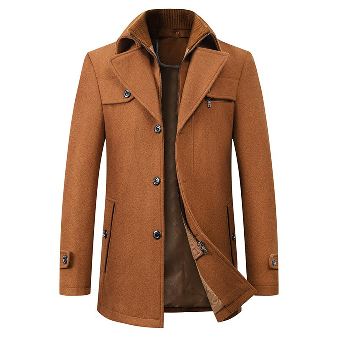 Heren Lange Winterjas van Merino Wol 4D2F8G1K