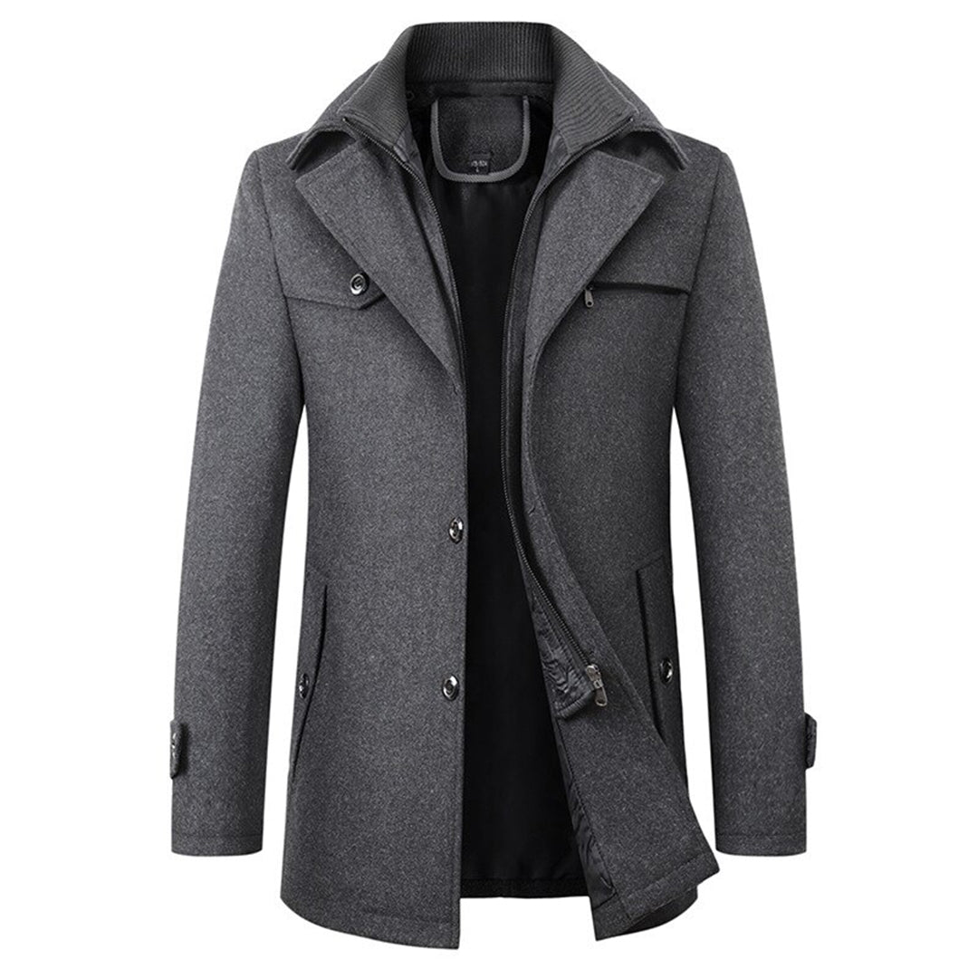 Heren Lange Winterjas van Merino Wol 4D2F8G1K