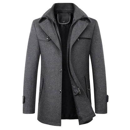 Heren Lange Winterjas van Merino Wol 4D2F8G1K