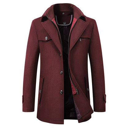 Heren Lange Winterjas van Merino Wol 4D2F8G1K