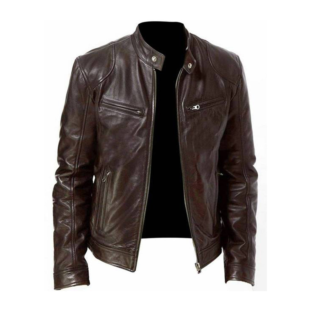 Leren herenjas A3B7K2L9D