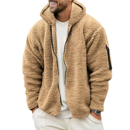 Heren Effen Dubbel Fleece Oversized Jas 9K3L8M2B