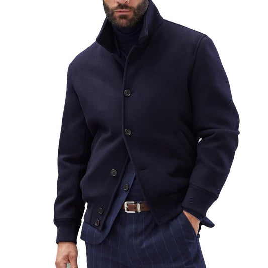Heren Casual Jas van Wolmix met Staande Kraag 4F9D3K8B1