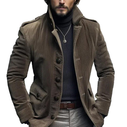 Retro staande kraag blazer van corduroy 7G3K1L9B2