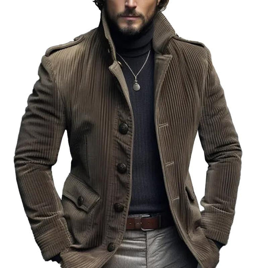 Retro staande kraag blazer van corduroy 7G3K1L9B2