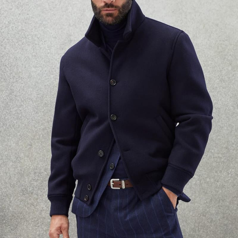 Heren Casual Jas van Wolmix met Staande Kraag 4F9D3K8B1