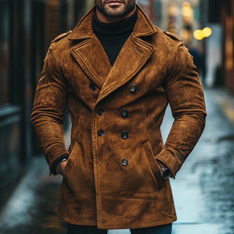 Heren Vintage Casual Suède Jas 3F8G1H5K2