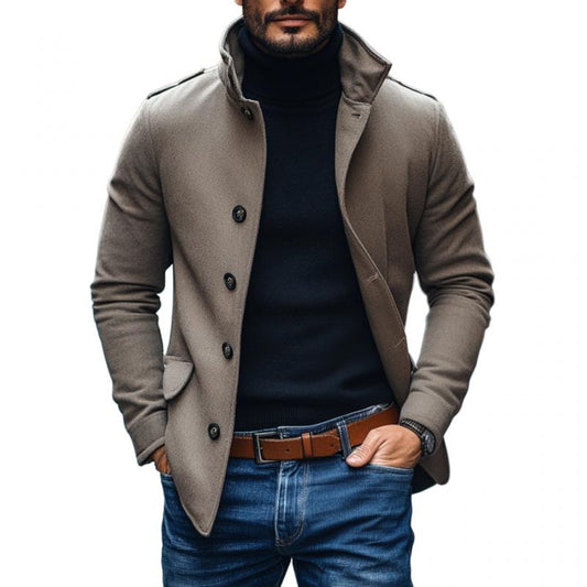 Heren Slimfit Jas met Revers in Wolmix 8472BJK3