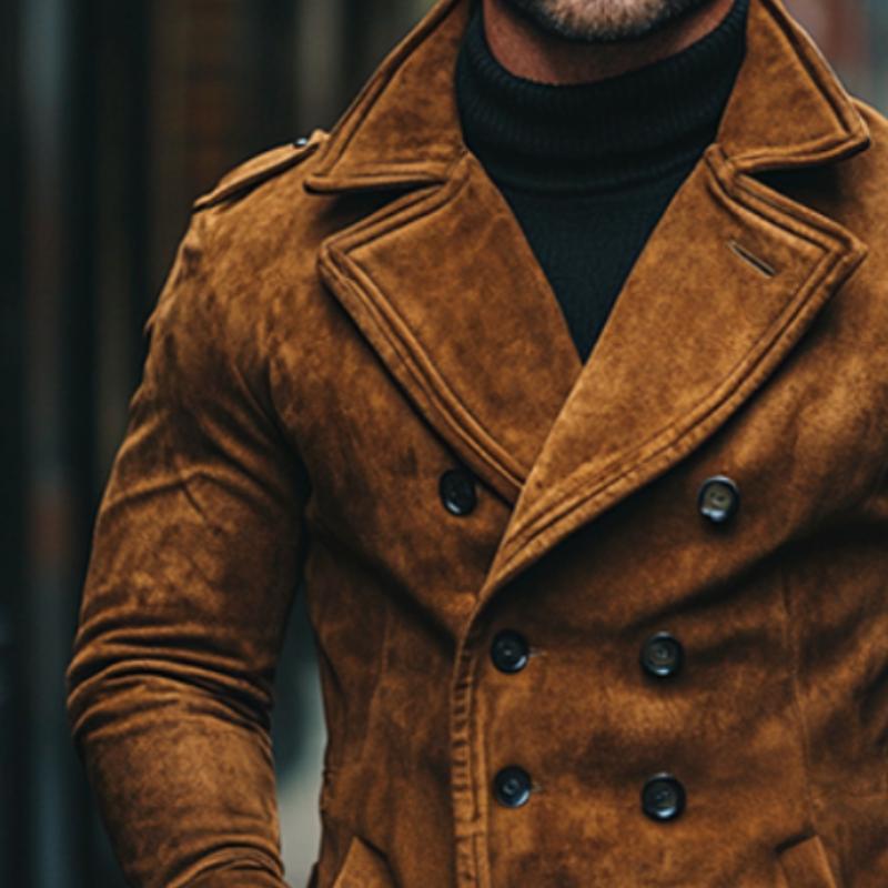 Heren Vintage Casual Suède Jas 3F8G1H5K2